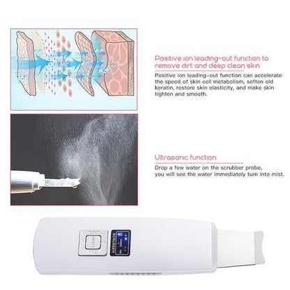 Ultrasonic Skin Scrubber Face Cleanser Blackhead Acne Removal Facial