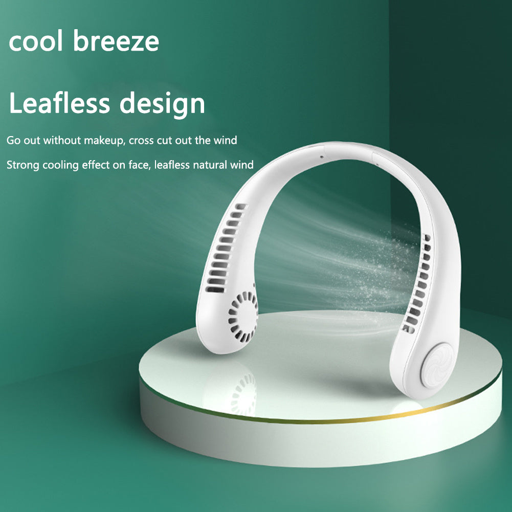 Hanging Neck Fan Portable Cooling Fan USB Leafless 360 Degree