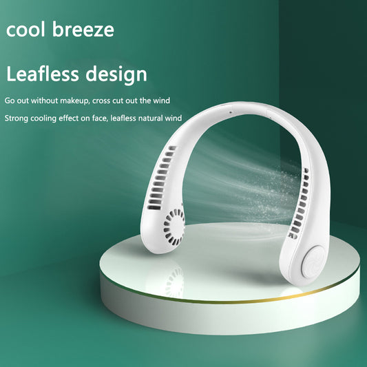 Hanging Neck Fan Portable Cooling Fan USB Leafless 360 Degree