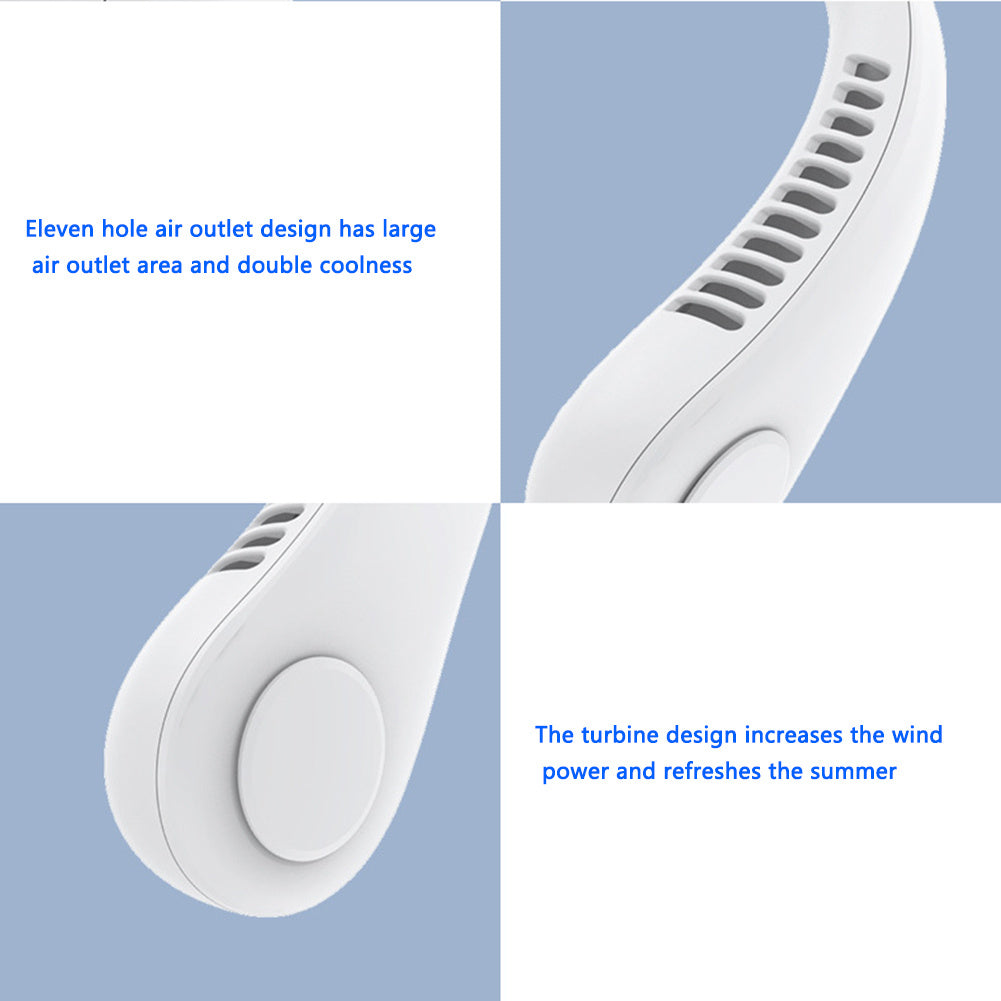 Hanging Neck Fan Portable Cooling Fan USB Leafless 360 Degree