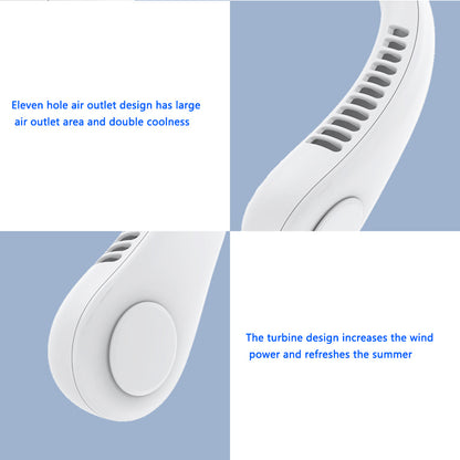 Hanging Neck Fan Portable Cooling Fan USB Leafless 360 Degree